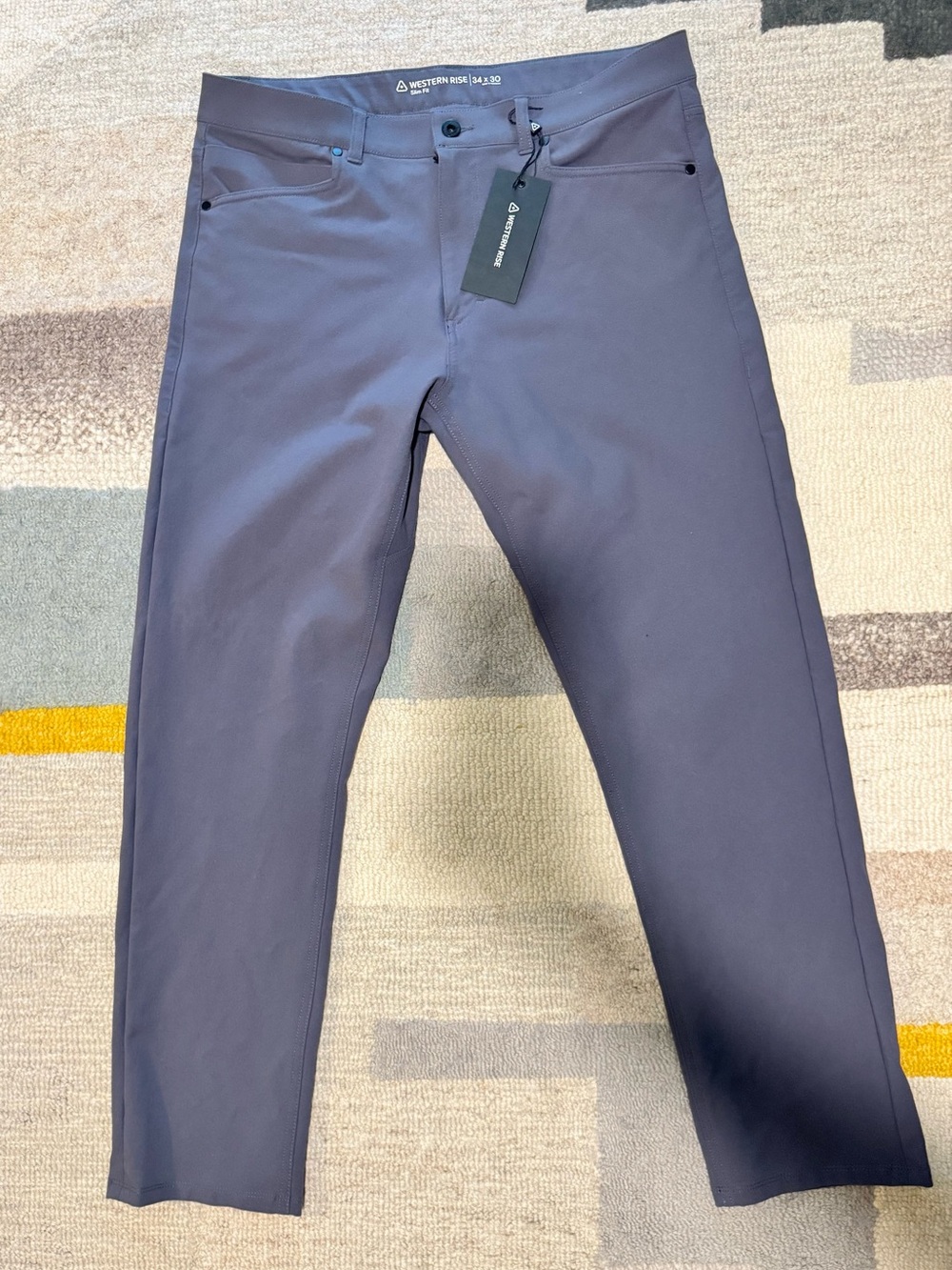 Western Rise Diversion Slim Tech Pants in Blue Grey